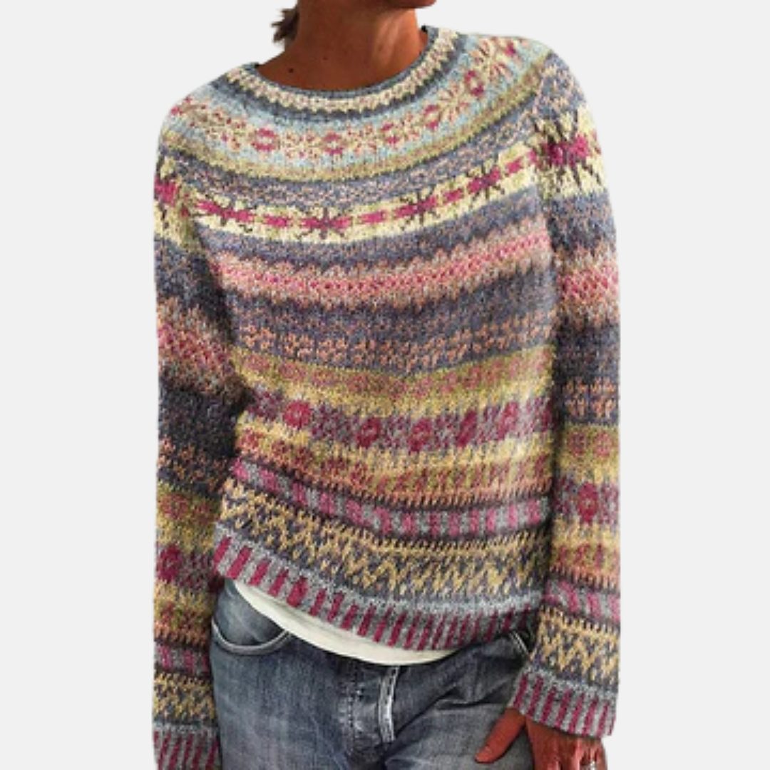 Indigo | Fair Isle Chunky Knit Sweater for Women