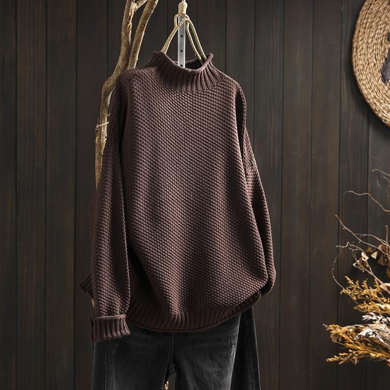 Iolanda | Textured Wool Crew Neck Sweater with Long Sleeves for Women