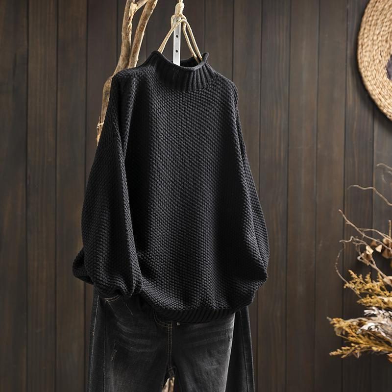 Iolanda | Textured Wool Crew Neck Sweater with Long Sleeves for Women