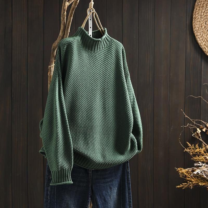 Iolanda | Textured Wool Crew Neck Sweater with Long Sleeves for Women