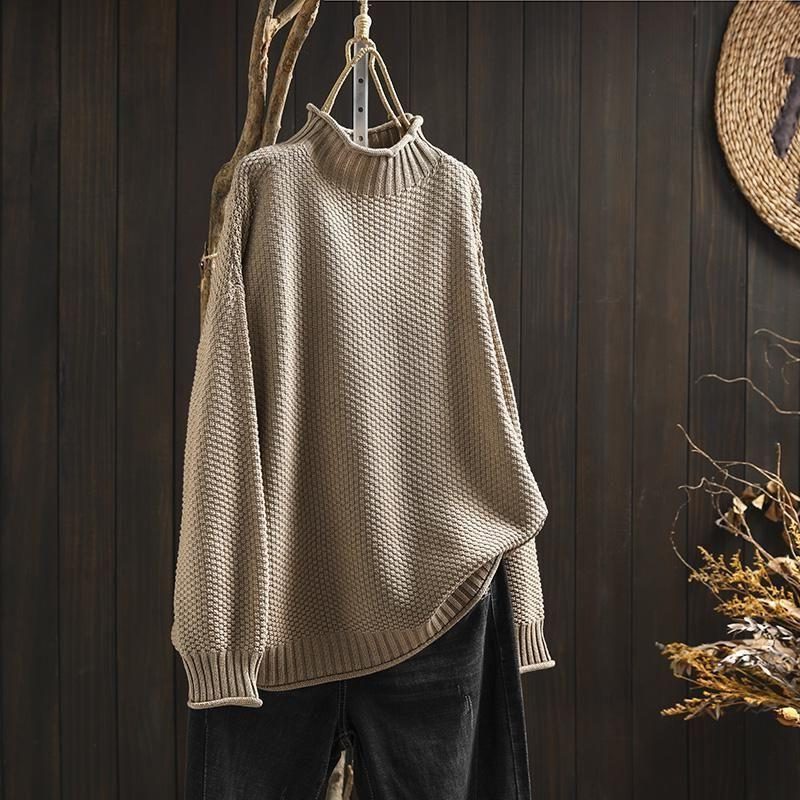 Iolanda | Textured Wool Crew Neck Sweater with Long Sleeves for Women