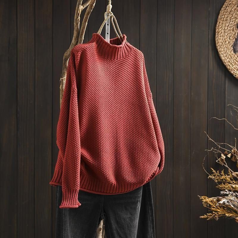 Iolanda | Textured Wool Crew Neck Sweater with Long Sleeves for Women