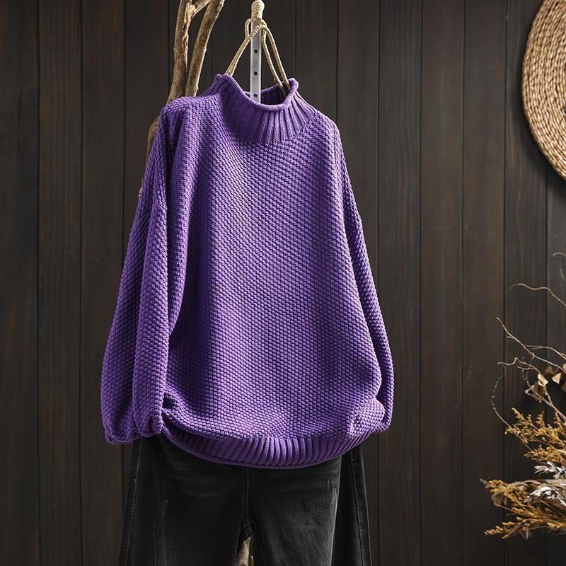 Iolanda | Textured Wool Crew Neck Sweater with Long Sleeves for Women