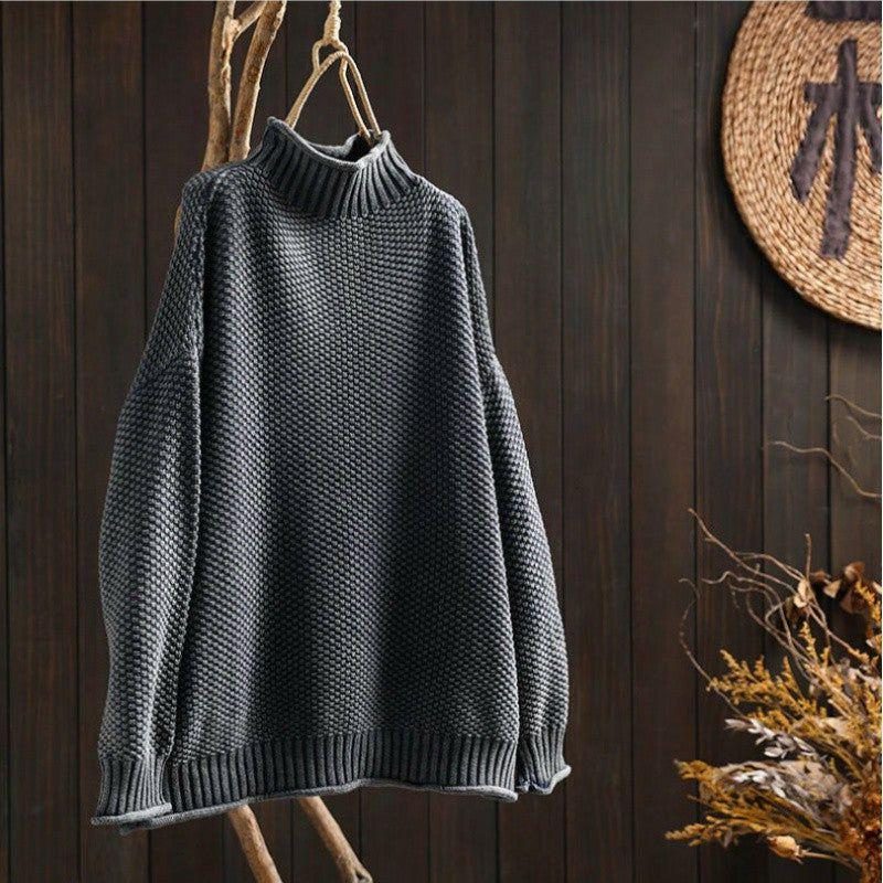 Iolanda | Textured Wool Crew Neck Sweater with Long Sleeves for Women