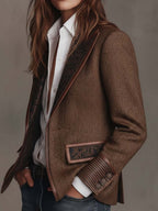 Ivanka | Lapel Collar Button-Down Blazer for Women