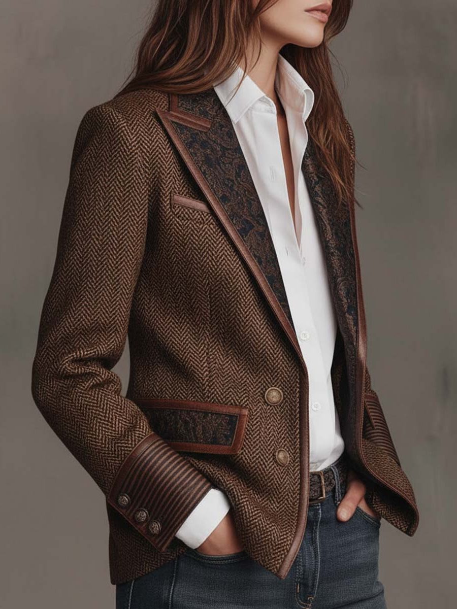 Ivanka | Lapel Collar Button-Down Blazer for Women