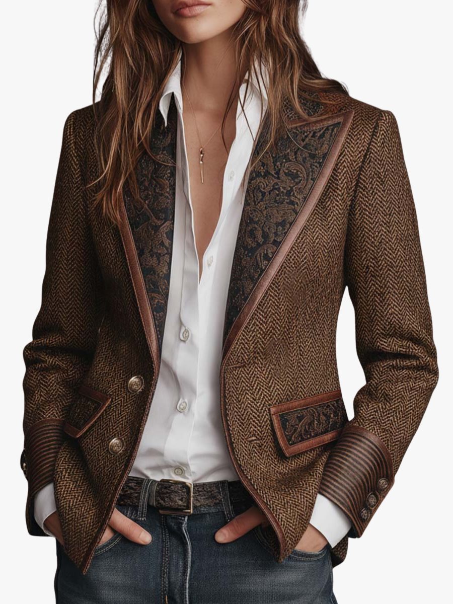 Ivanka | Lapel Collar Button-Down Blazer for Women