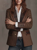 Ivanka | Lapel Collar Button-Down Blazer for Women