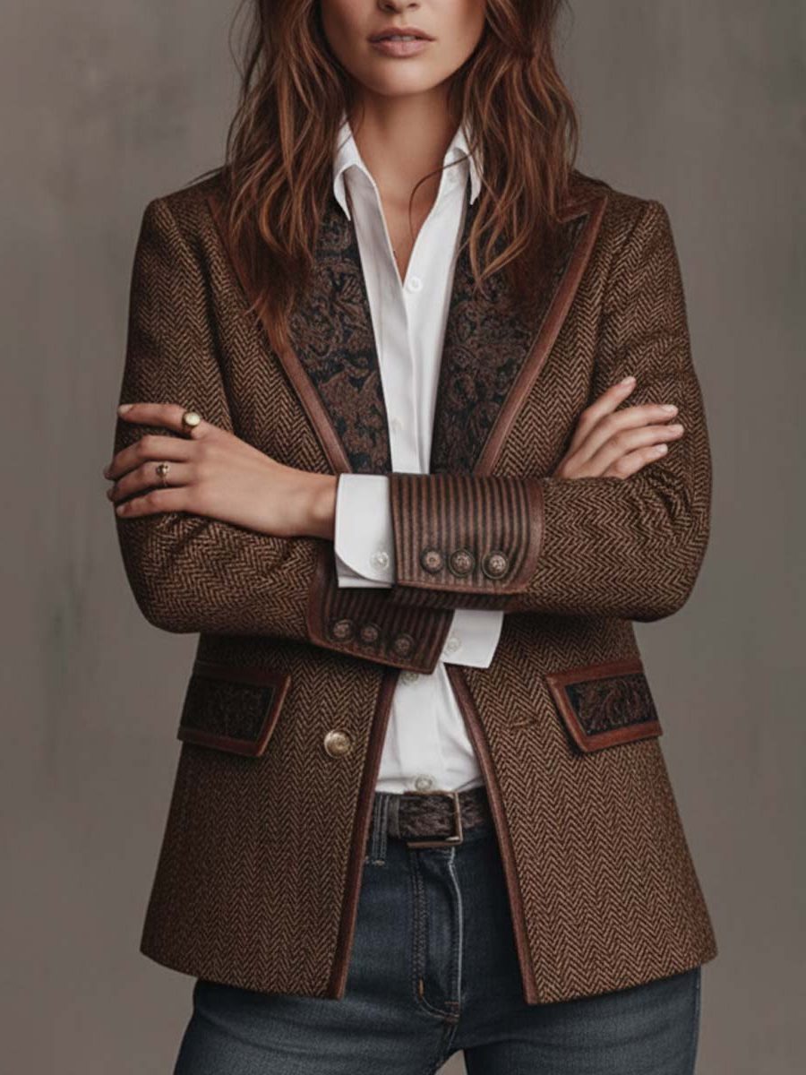 Ivanka | Lapel Collar Button-Down Blazer for Women