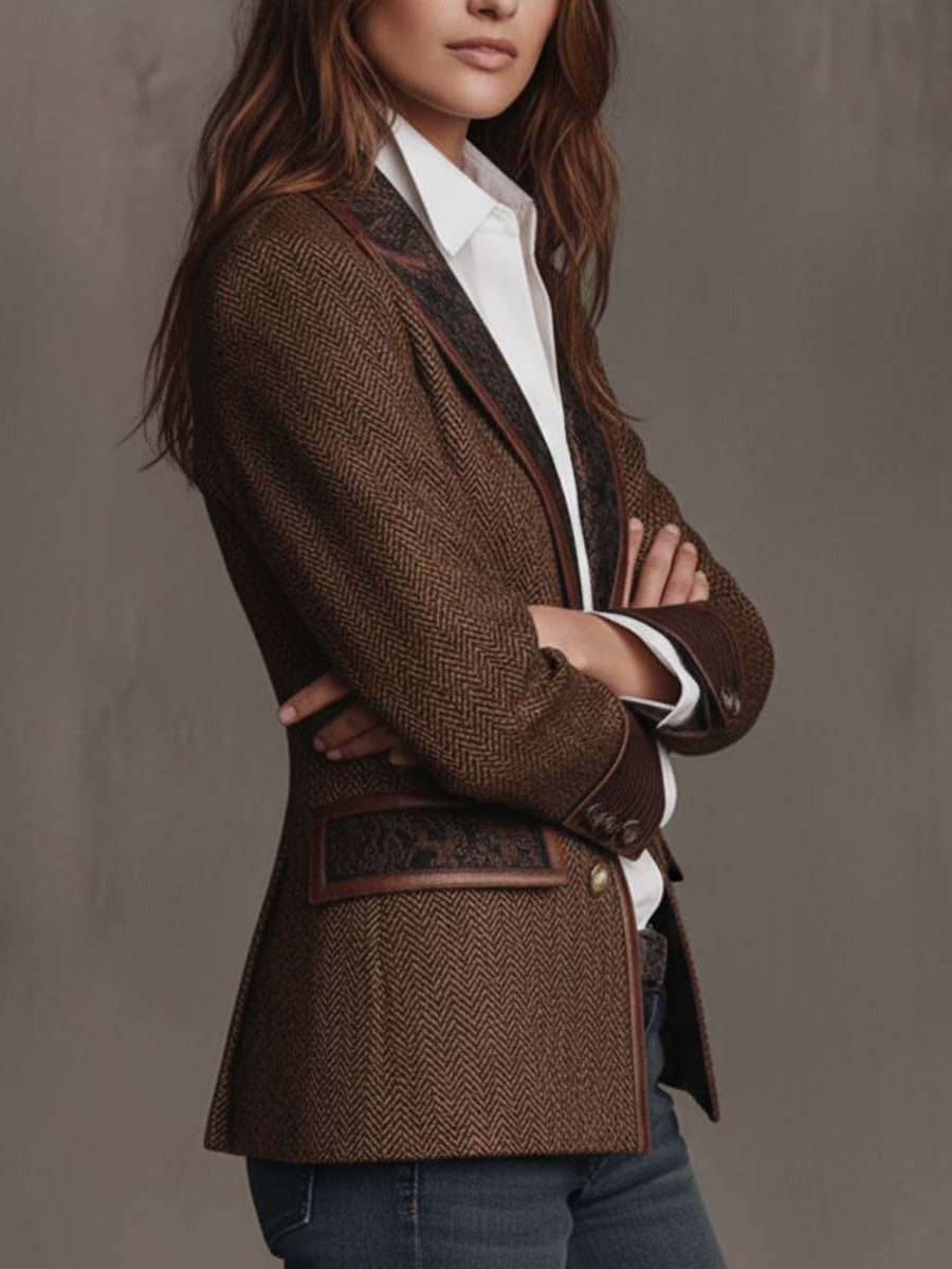 Ivanka | Lapel Collar Button-Down Blazer for Women