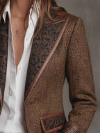 Ivanka | Lapel Collar Button-Down Blazer for Women