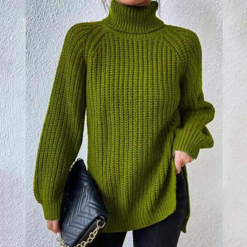 Ivy | Ribbed Knit Jumper with Roll Neck for Women