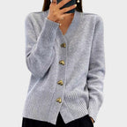 Jelena | Ribbed Knit Button-Up Cardigan for Women