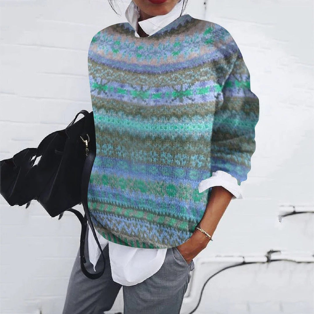 Jill | Fair Isle Pullover Sweater with Crew Neck for Women