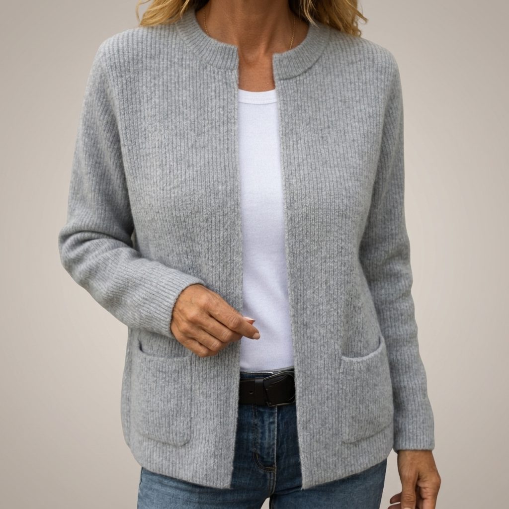 Joscelin | Ribbed Knit Cardigan with Pockets for Women