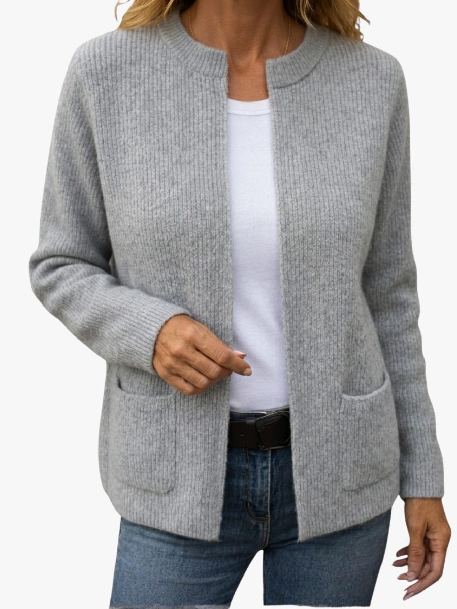 Joscelin | Ribbed Knit Cardigan with Pockets for Women