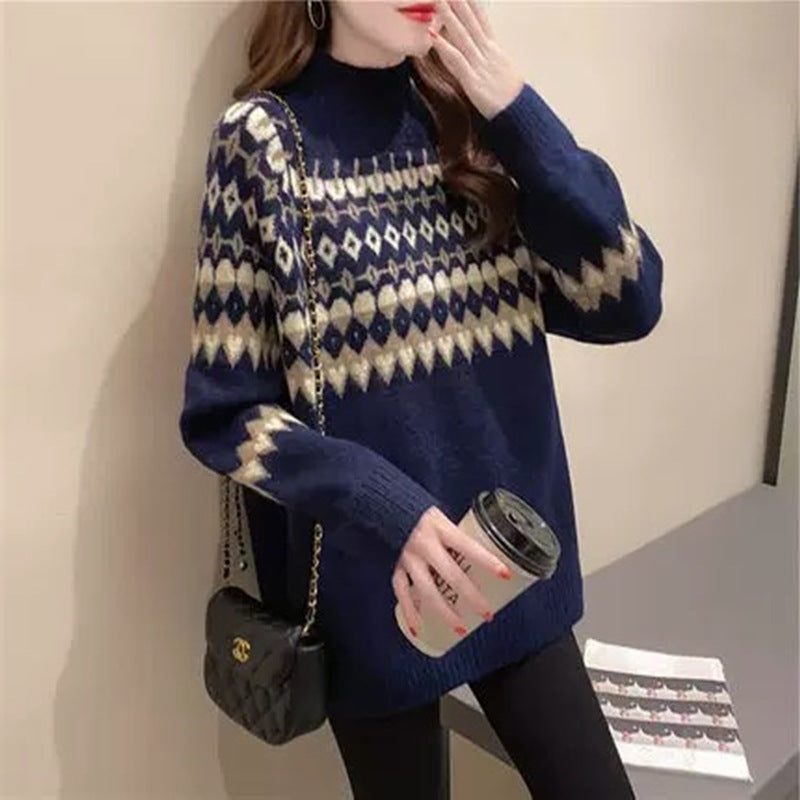 Klarissa | Fair Isle Sweater with Turtleneck for Women