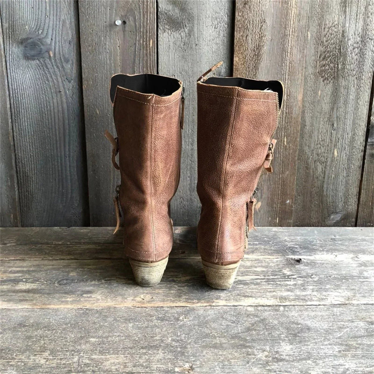 Leonarda | Winter Mid-Calf Suede Boots with Block Heel for Women