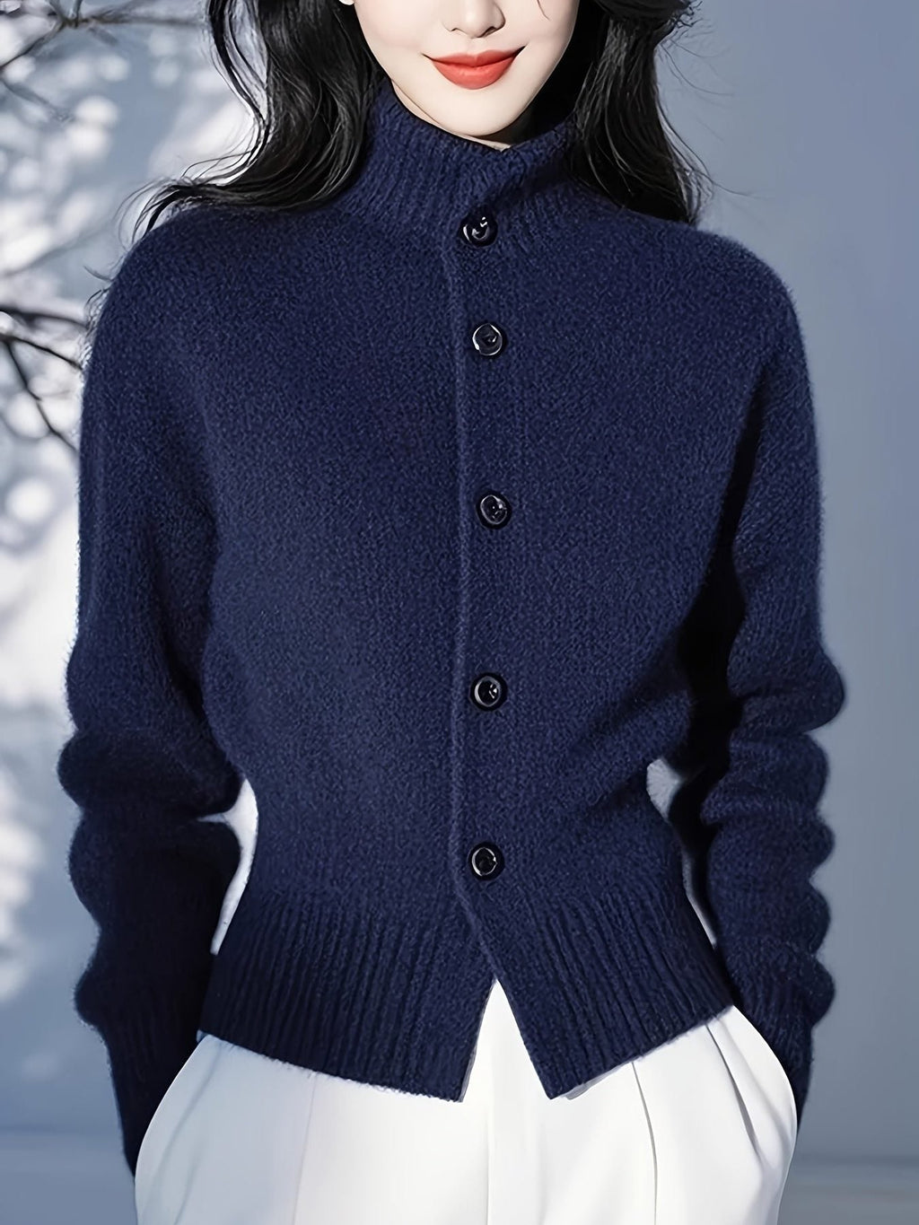 Lilibet | Button Cardigan with High Neck for Women