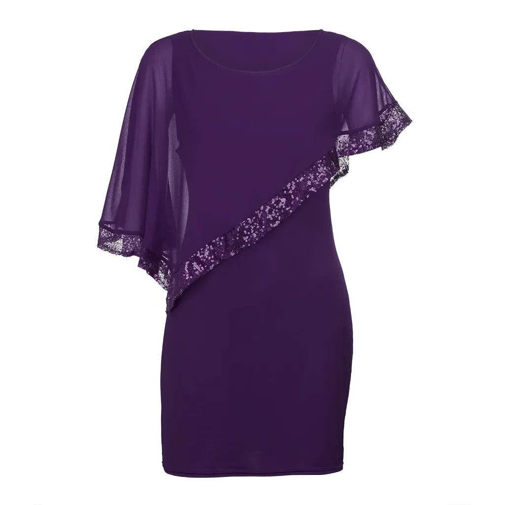 Lillianna | Sequin Cold-Shoulder Midi Dress for Women