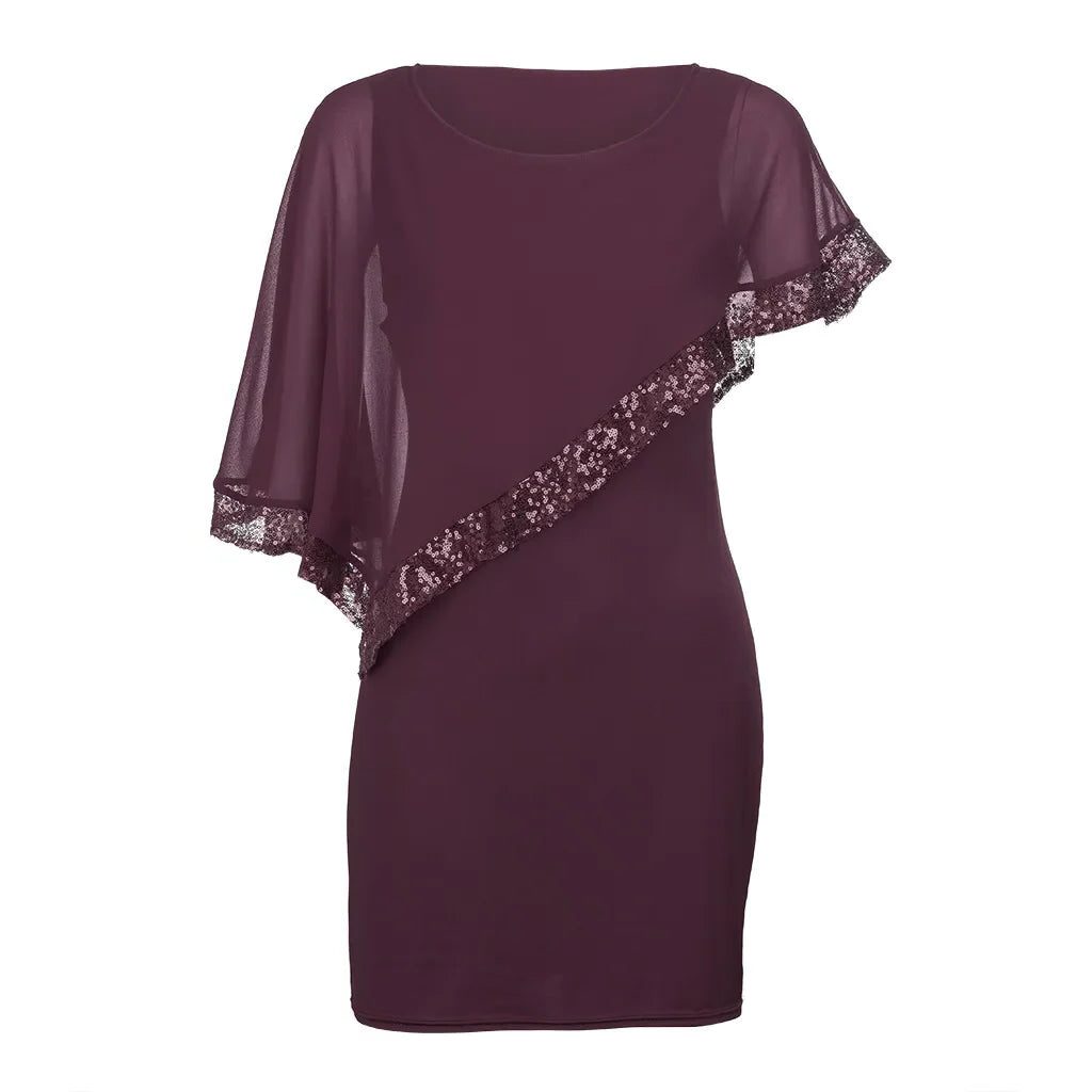 Lillianna | Sequin Cold-Shoulder Midi Dress for Women