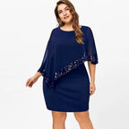 Lillianna | Sequin Cold-Shoulder Midi Dress for Women