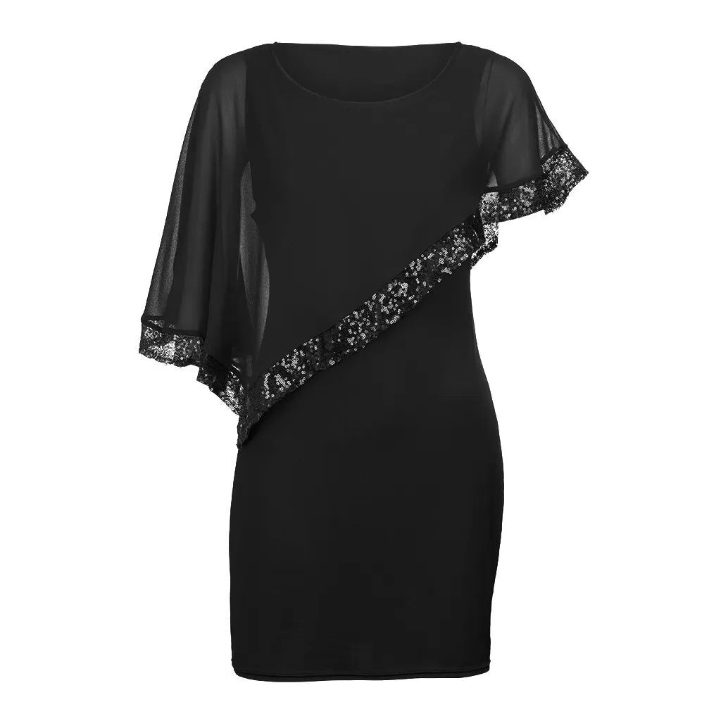Lillianna | Sequin Cold-Shoulder Midi Dress for Women