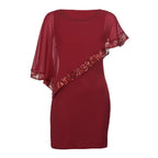 Lillianna | Sequin Cold-Shoulder Midi Dress for Women