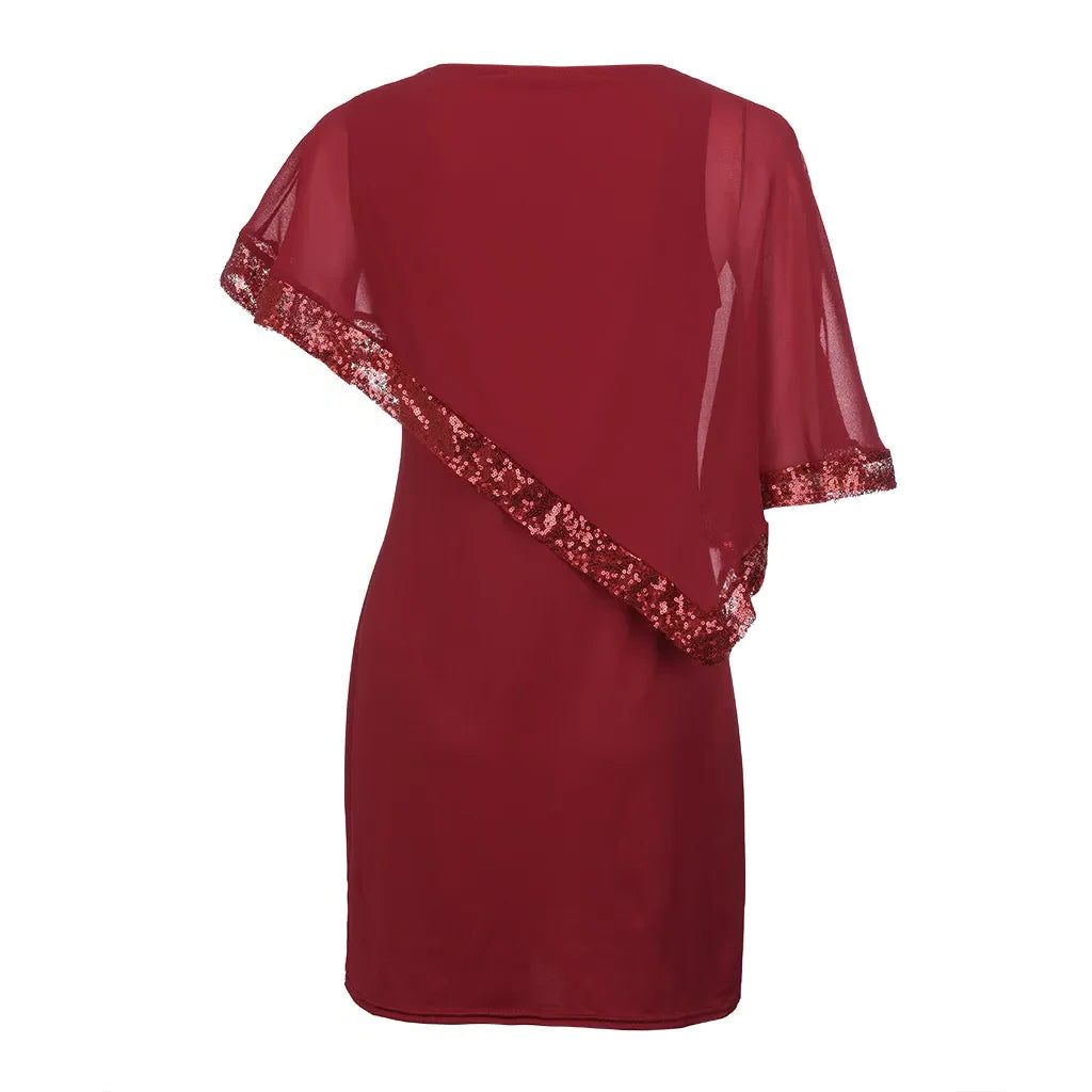 Lillianna | Sequin Cold-Shoulder Midi Dress for Women