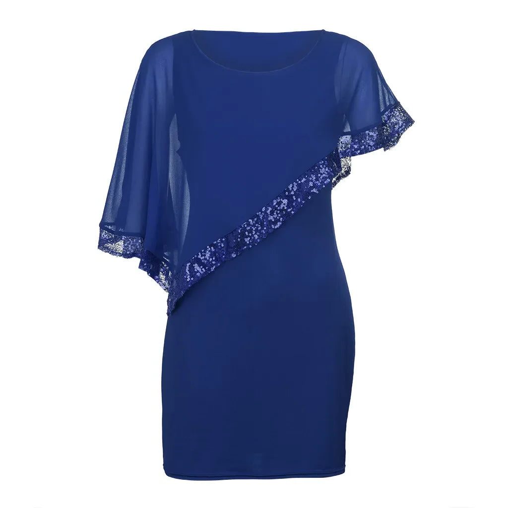 Lillianna | Sequin Cold-Shoulder Midi Dress for Women