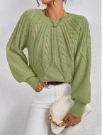 Linnea | Cable Knit Sweater with Crew Neck for Women