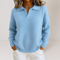 Louise | Ribbed Knit Sweater with Polo Collar for Women
