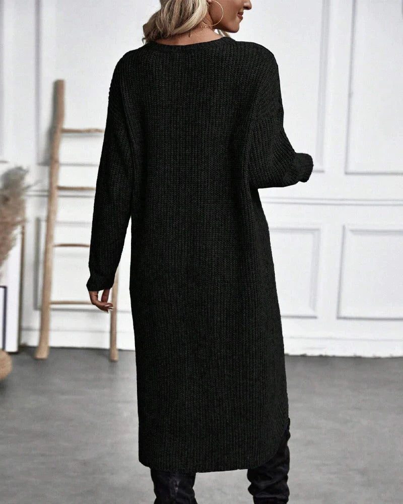 Maira | Long Cardigan Ribbed Knit Sweater for Women