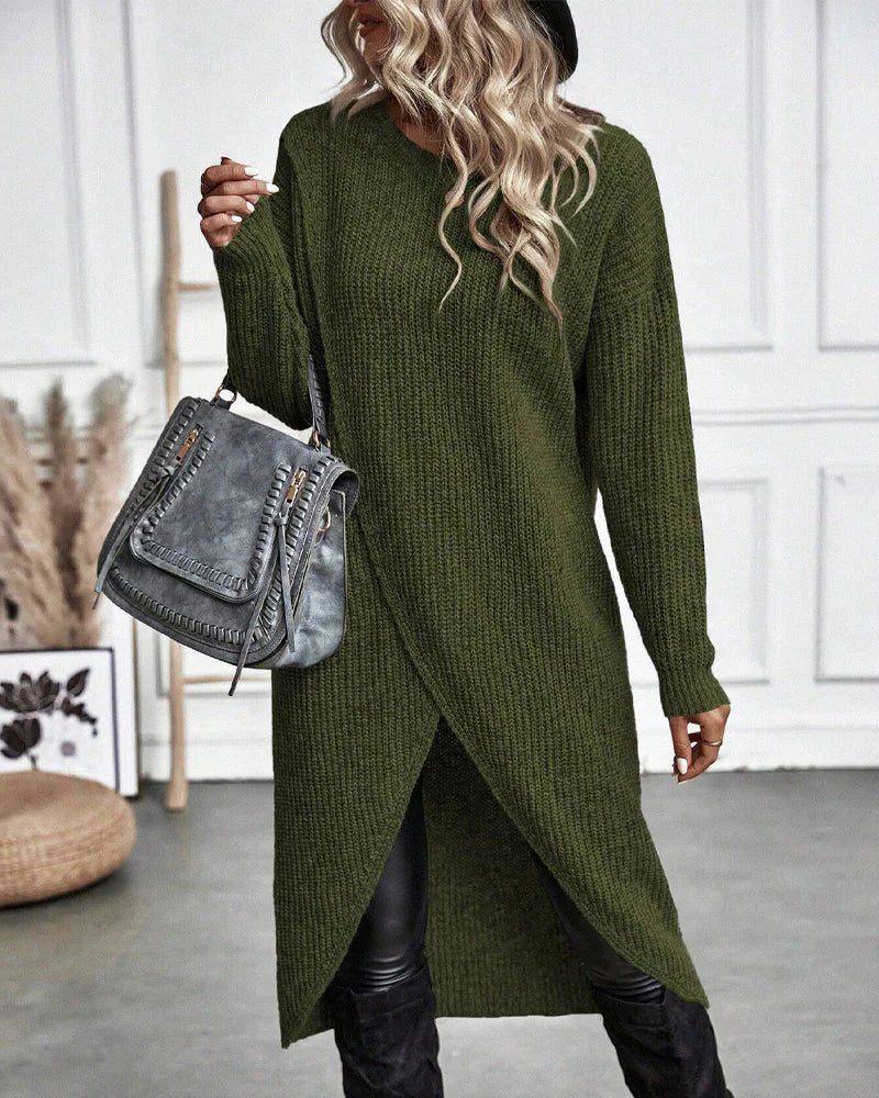 Maira | Long Cardigan Ribbed Knit Sweater for Women