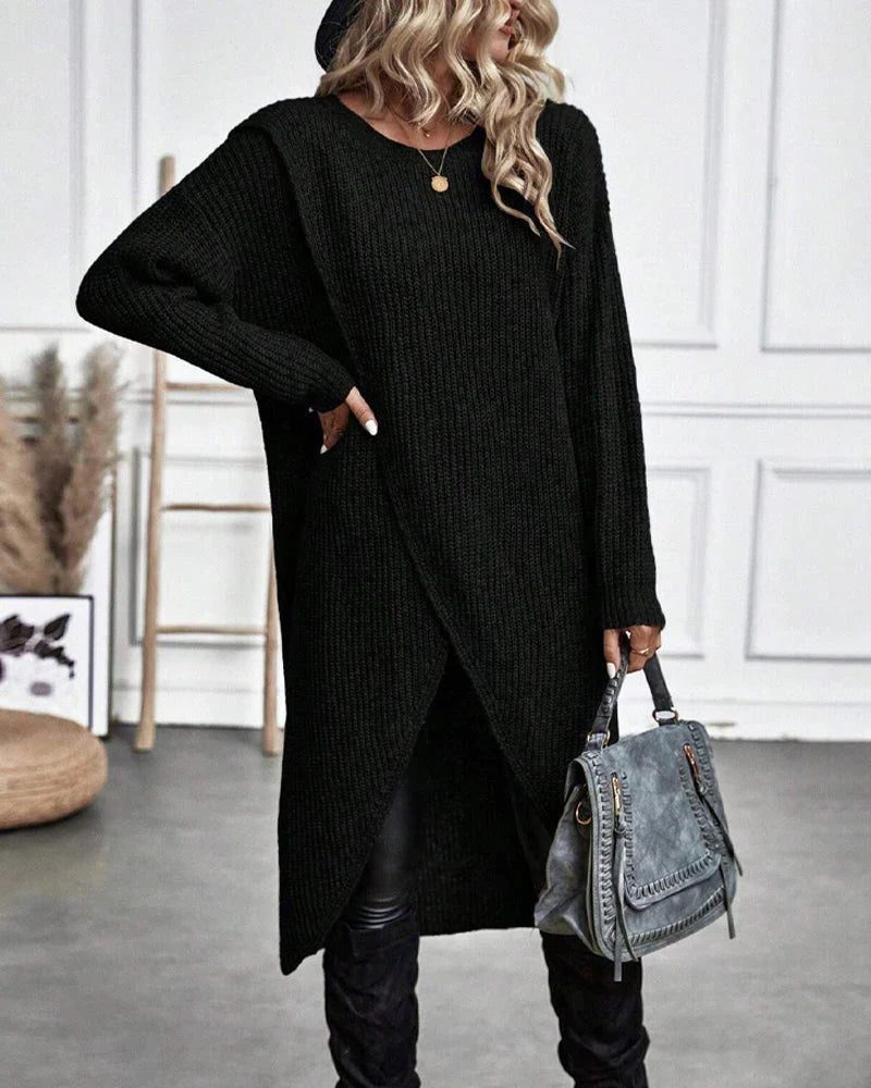 Maira | Long Cardigan Ribbed Knit Sweater for Women