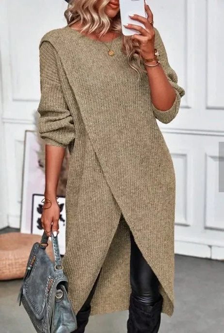 Maira | Long Cardigan Ribbed Knit Sweater for Women
