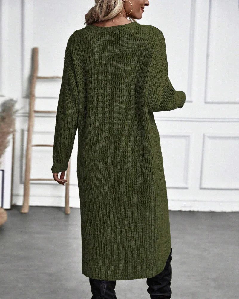 Maira | Long Cardigan Ribbed Knit Sweater for Women