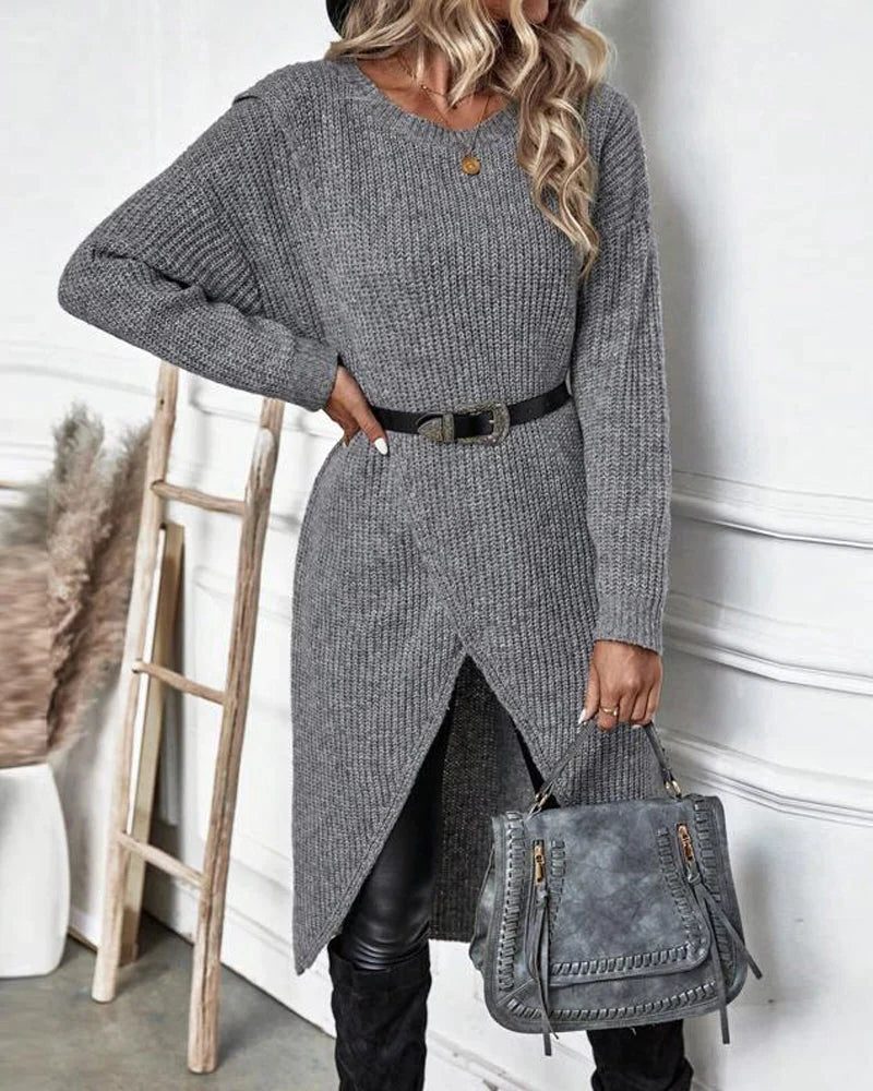 Maira | Long Cardigan Ribbed Knit Sweater for Women