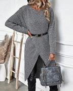 Maira | Long Cardigan Ribbed Knit Sweater for Women