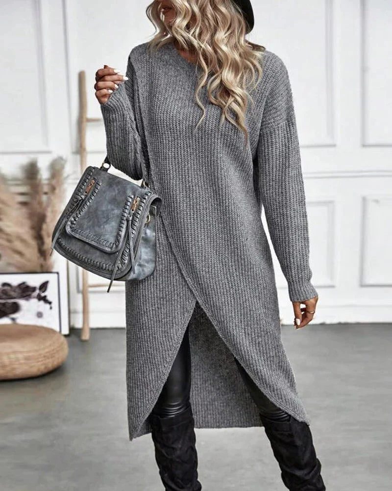 Maira | Long Cardigan Ribbed Knit Sweater for Women