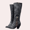 Marina | Block Heel Zip-Up Boots for Women