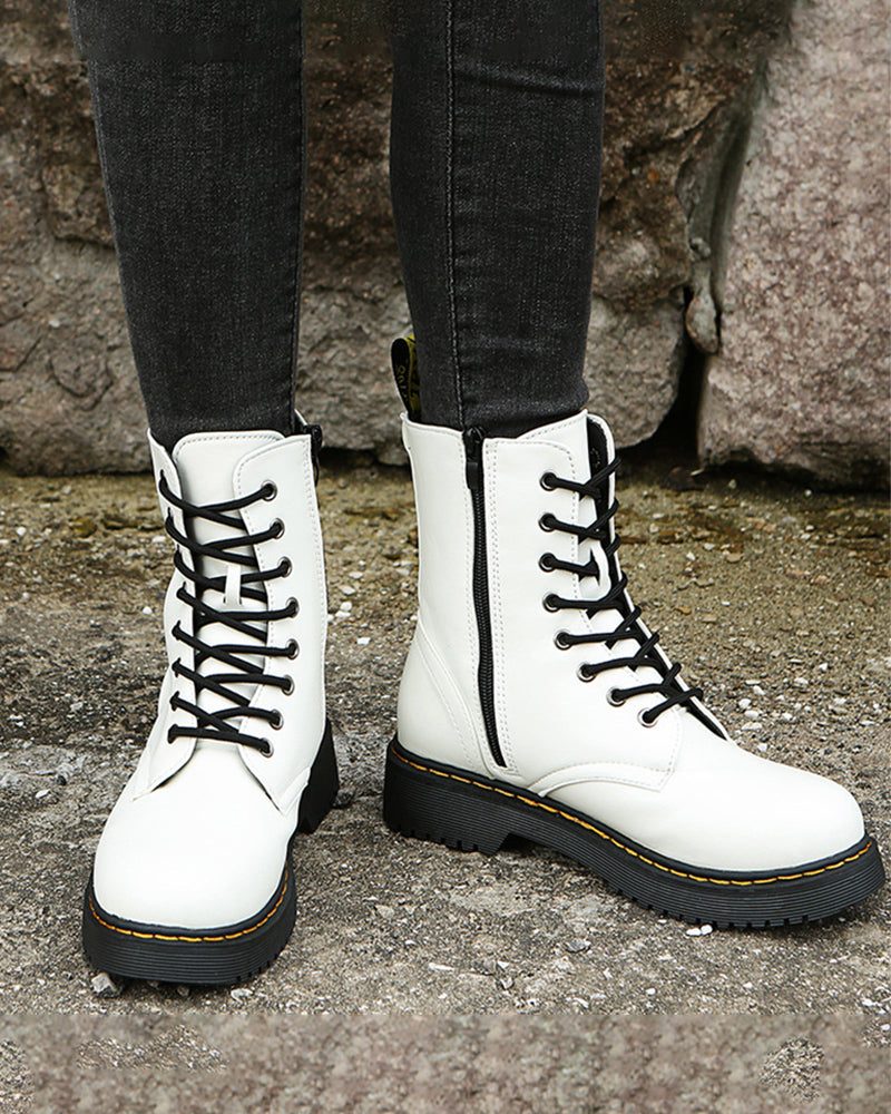 Melusine | Lace-Up Platform Ankle Boots for Women