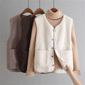 Norah | Ribbed Knit Button-Up Vest for Women
