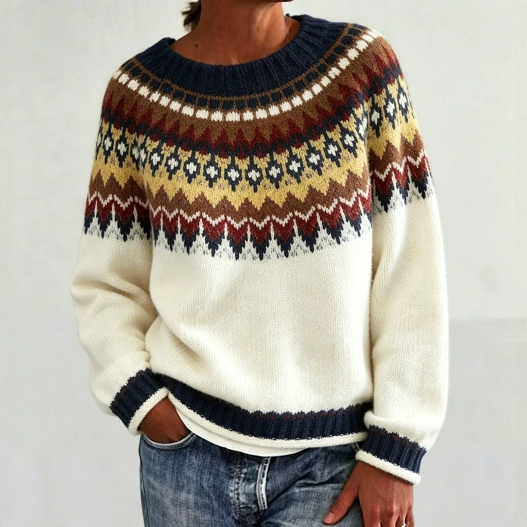 Olalla | Fair Isle Sweater with Crew Neck for Women