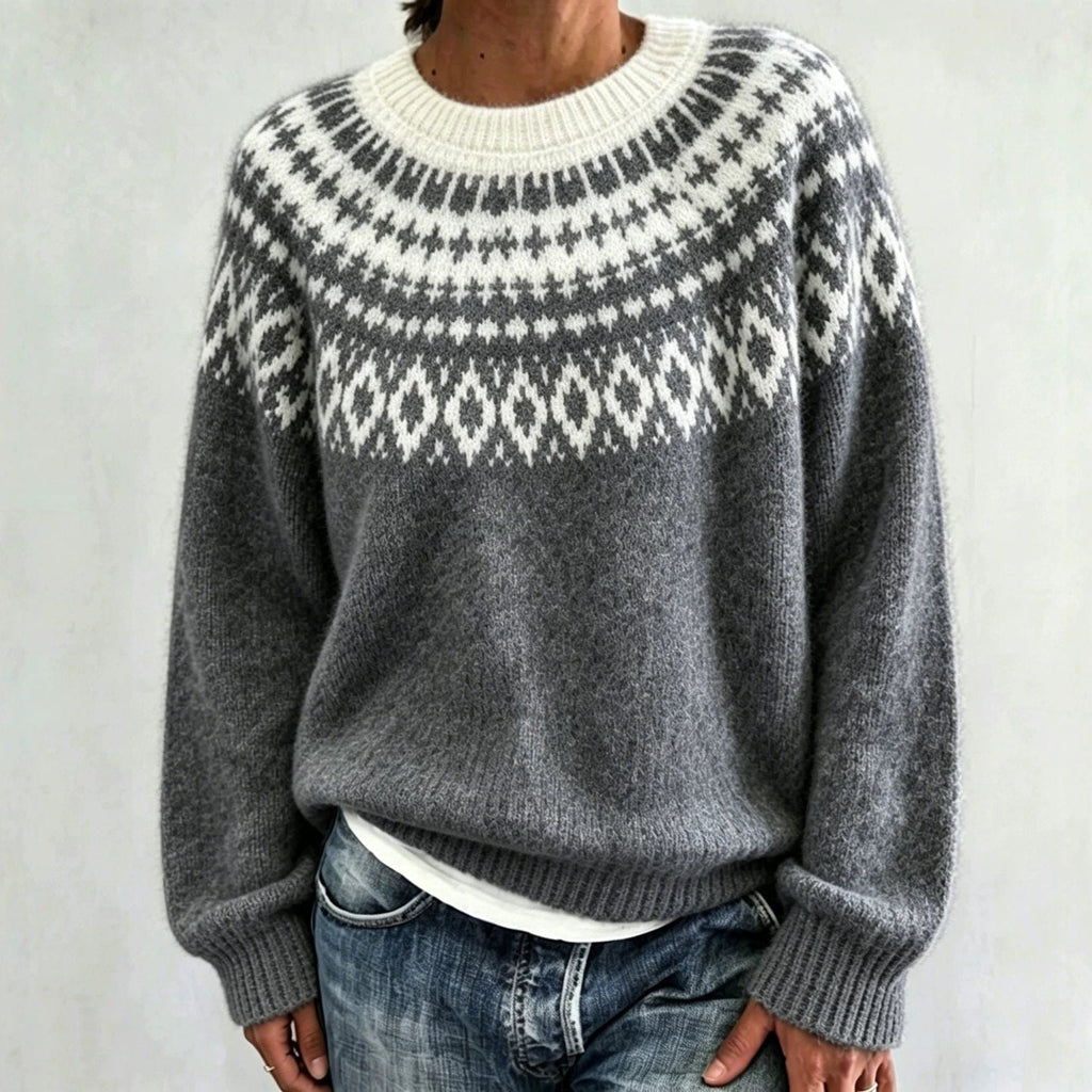 Olalla | Fair Isle Sweater with Crew Neck for Women