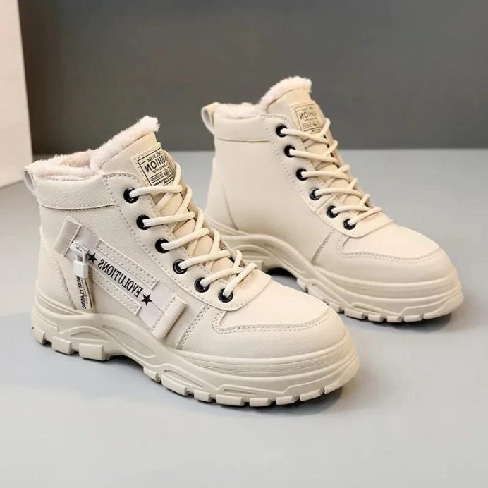 Olwen | Sherpa-Lined Lace-Up Winter Ankle Boots for Women