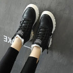Olwen | Sherpa-Lined Lace-Up Winter Ankle Boots for Women