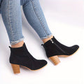 Ophelia | Block Heel Ankle Boots with Side Zip for Women