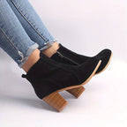 Ophelia | Block Heel Ankle Boots with Side Zip for Women