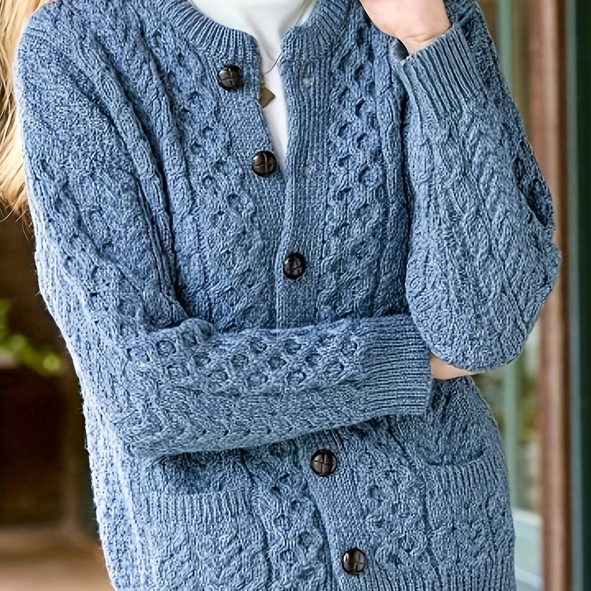 Oriana | Textured Cardigan with Button-Front for Women